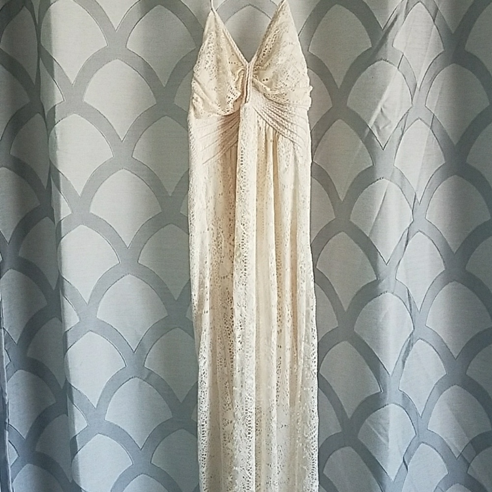 Cream lace maxi dress